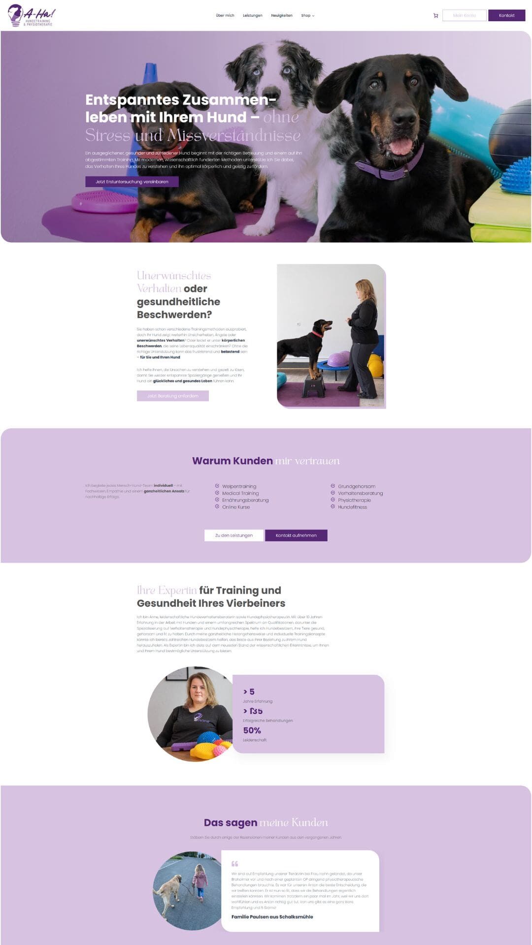 Referenz A-Ha! Hundetraining